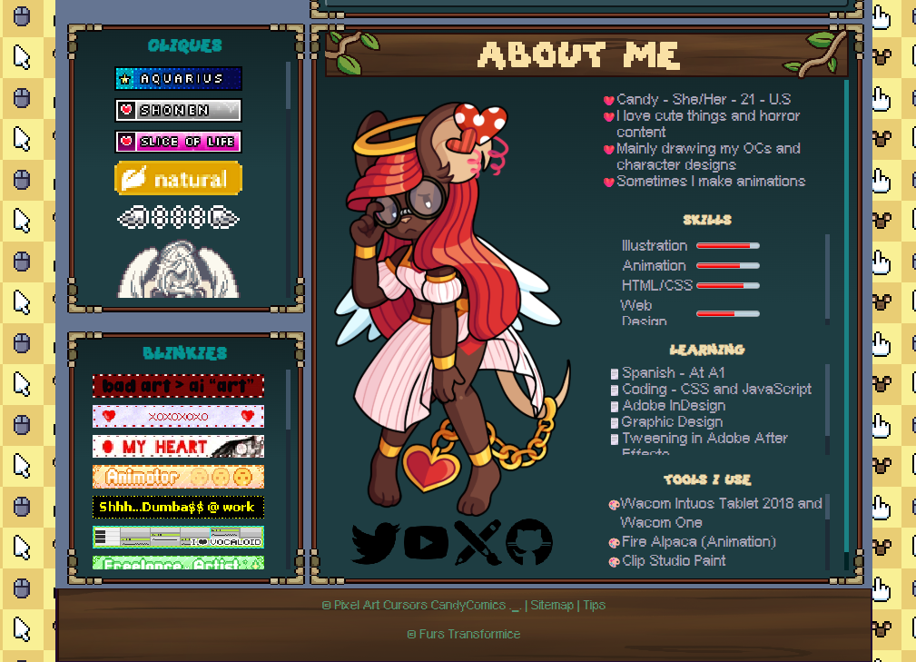 Layout before I added CSS tabs, didn't like the scroll boxes.